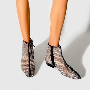 Rebecca Minkoff Shimmering Silver Ankle Booties